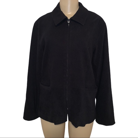 Denver Hayes Faux Suede Zip Up Suit Blazer Light Jacket Pocketed - Picture 1 of 5